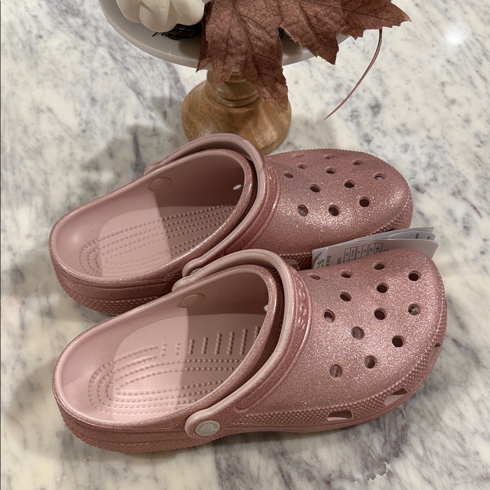 Women Pink Glitter Clogs